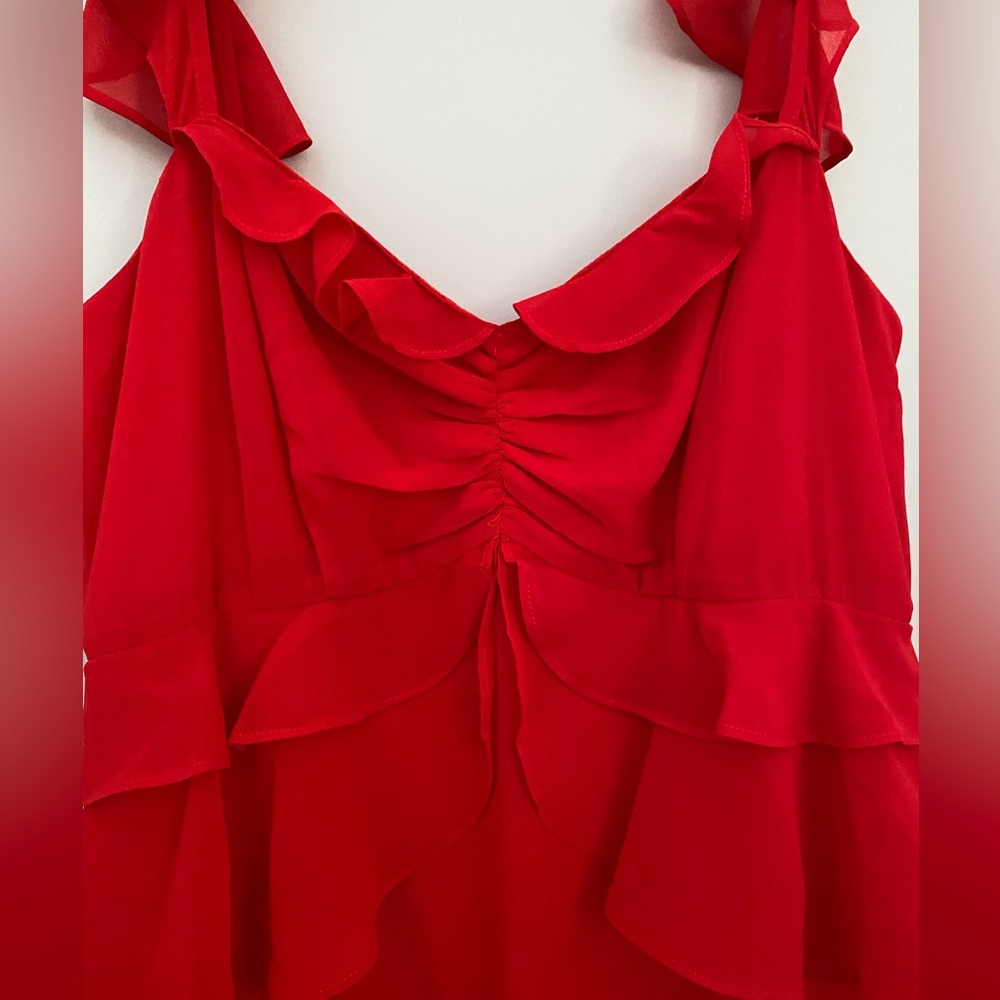 Sugar Lips Red Ruffled Dress - Picture 2 of 8